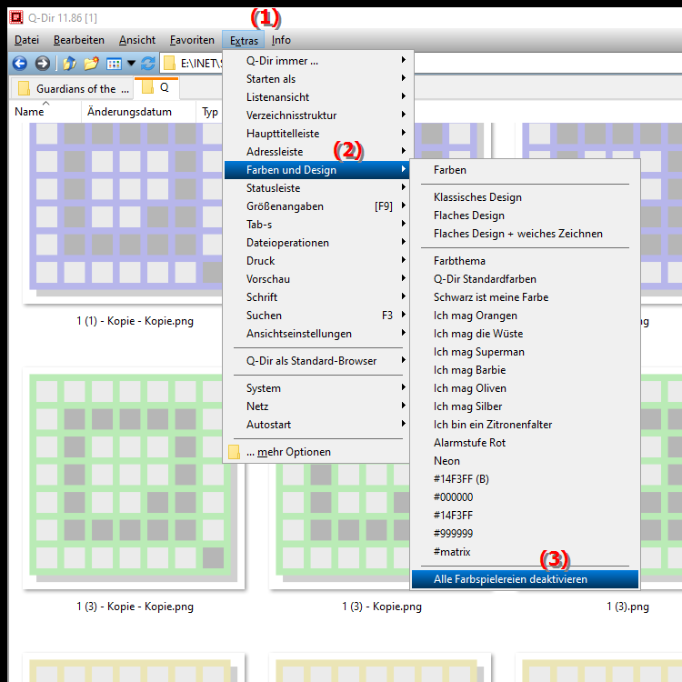Wie kann ich die farbliche Hervorhebung im Datei Explorer aktivieren oder deaktivieren